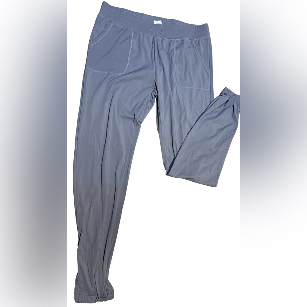 Zyia Gray Zip Ankle Joggers XLG Stretch Athleisure Pants